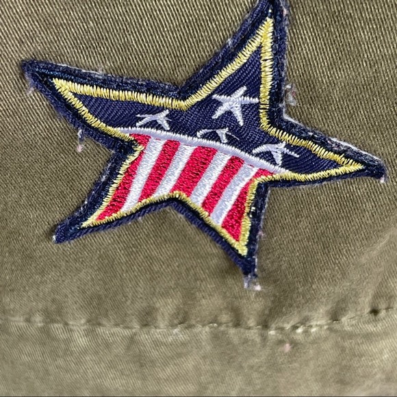 Forever 21 Jacket Women Small Green Military Inspired Full Zip Patriotic Utility - Picture 4 of 9